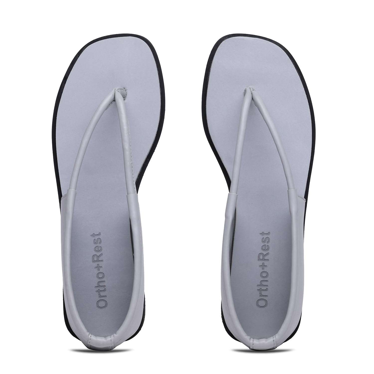 Ortho Rest Women's Comfortable and Stylish Flat Sandals Slipper | Soft Sole Casual Slip-On with back foot support (HH02) - Grey