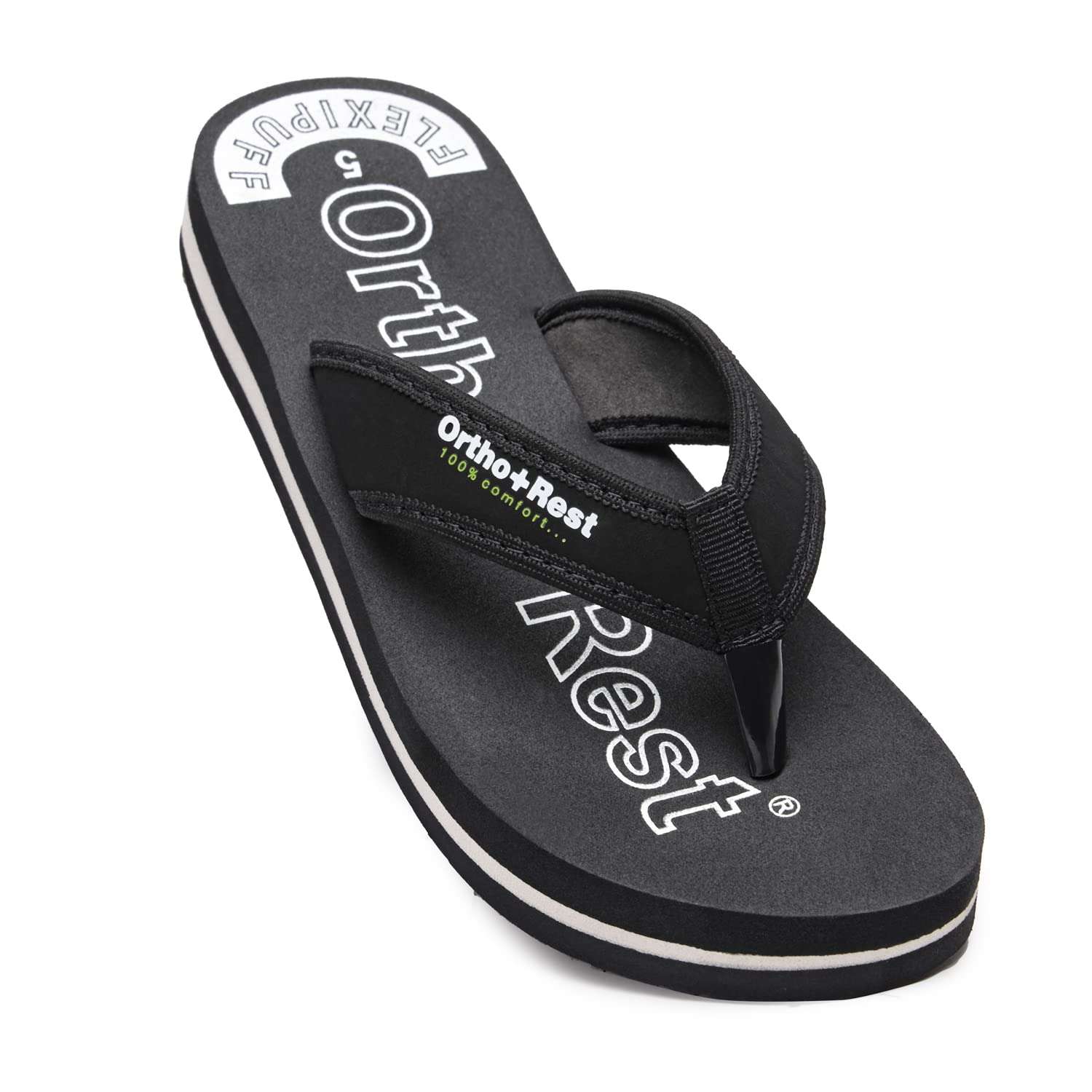 Ortho Rest Comfort Extra Soft Ortho Slippers for Women |  Doctor Chappal Footwear | Casual Flip Flops for Home Daily Use (L333) - Black