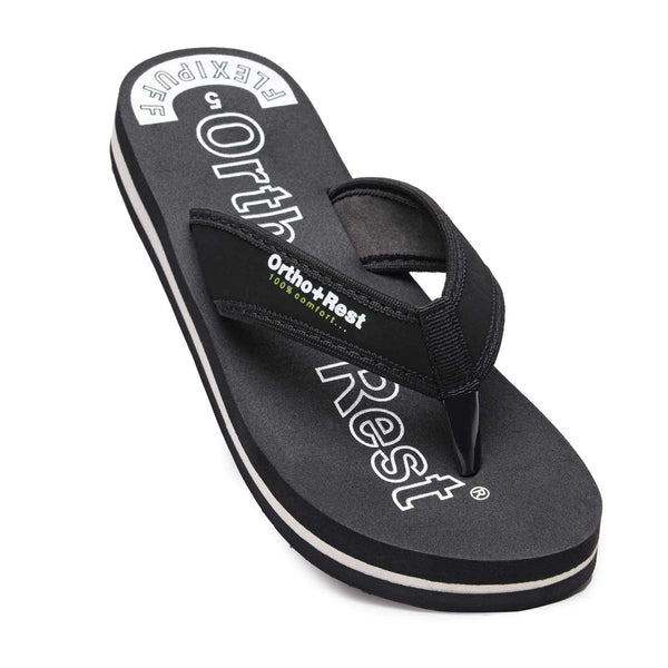 Ortho Rest Comfort Extra Soft Ortho Slippers for Women |  Doctor Chappal Footwear | Casual Flip Flops for Home Daily Use (L333) - Black