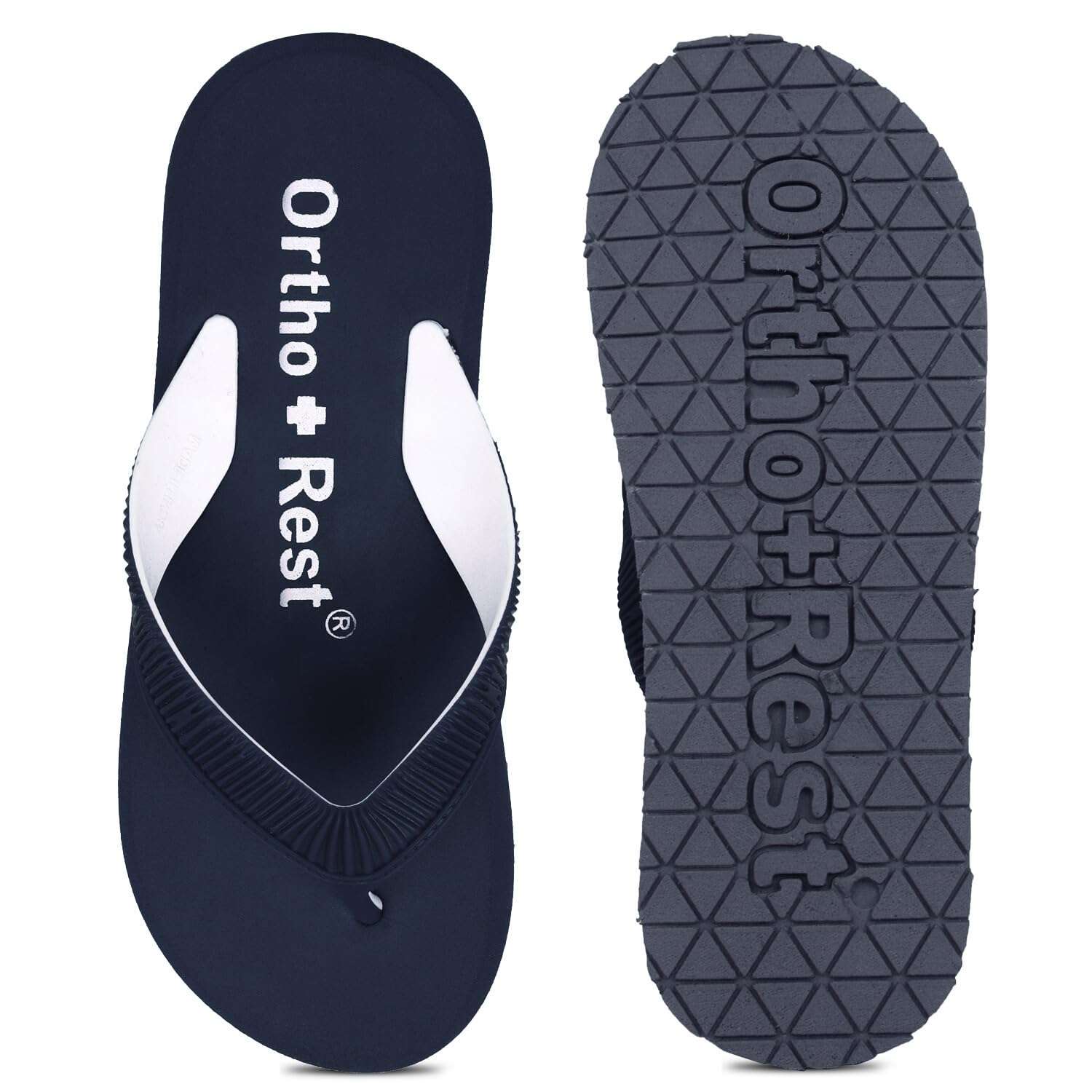Ortho Rest  Slippers for Women with Cushioned Anti-Skid Sole (L219) - Navy Blue
