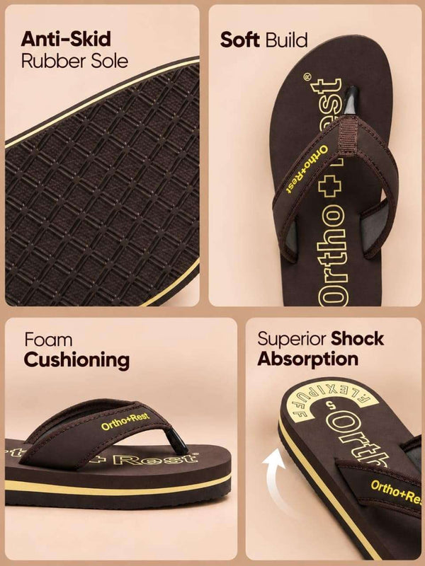 Ortho Rest Comfort Extra Soft Ortho Slippers for Women |  Doctor Chappal Footwear | Casual Flip Flops for Home Daily Use (L333) - Brown