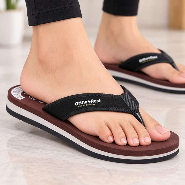 Ortho Rest Comfort Extra Soft Ortho Slippers for Women |  Doctor Chappal Footwear | Casual Flip Flops for Home Daily Use (L333) - Maroon
