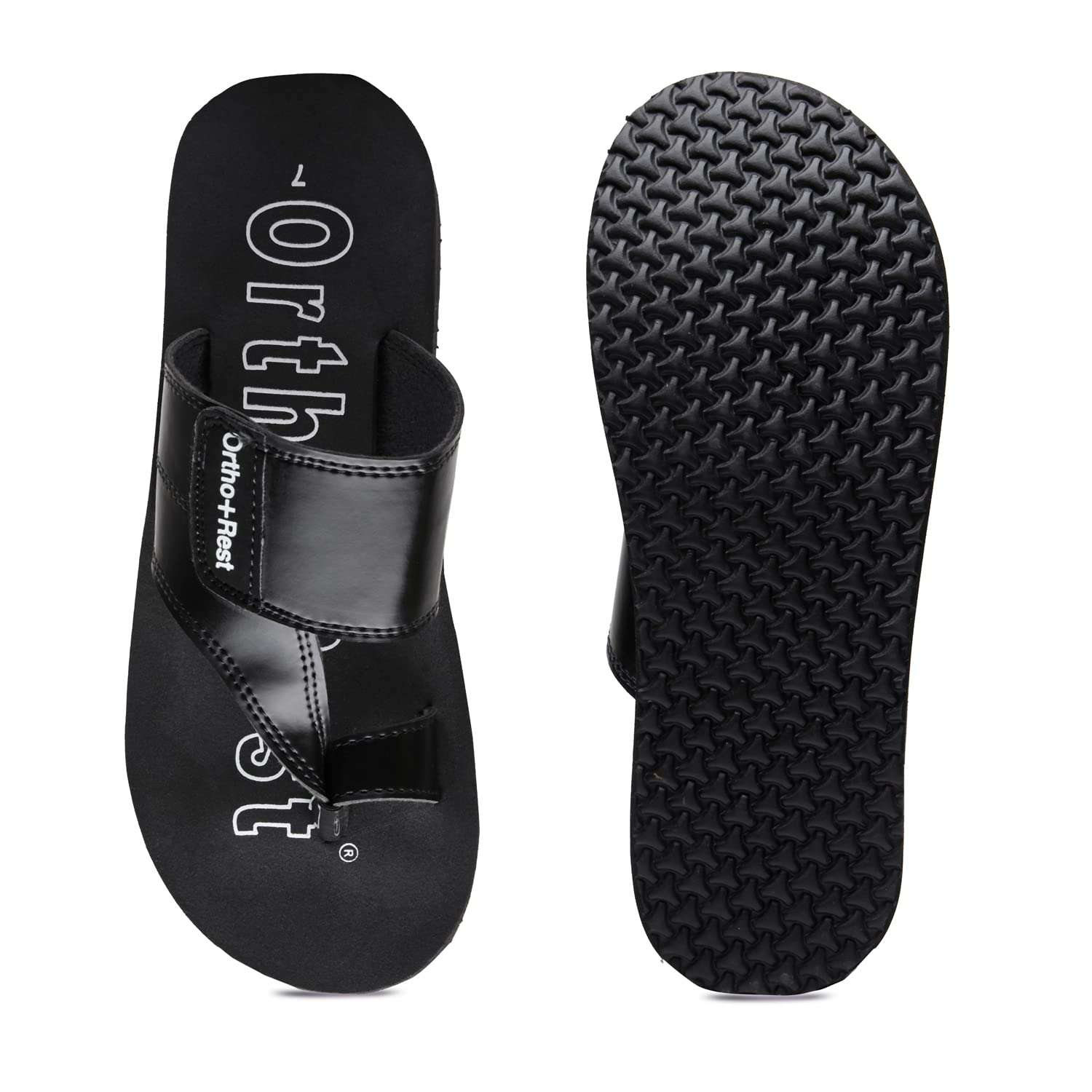 Ortho Rest Extra Comfortable Ortho Slippers for Men Daily Use (M444A) - Black