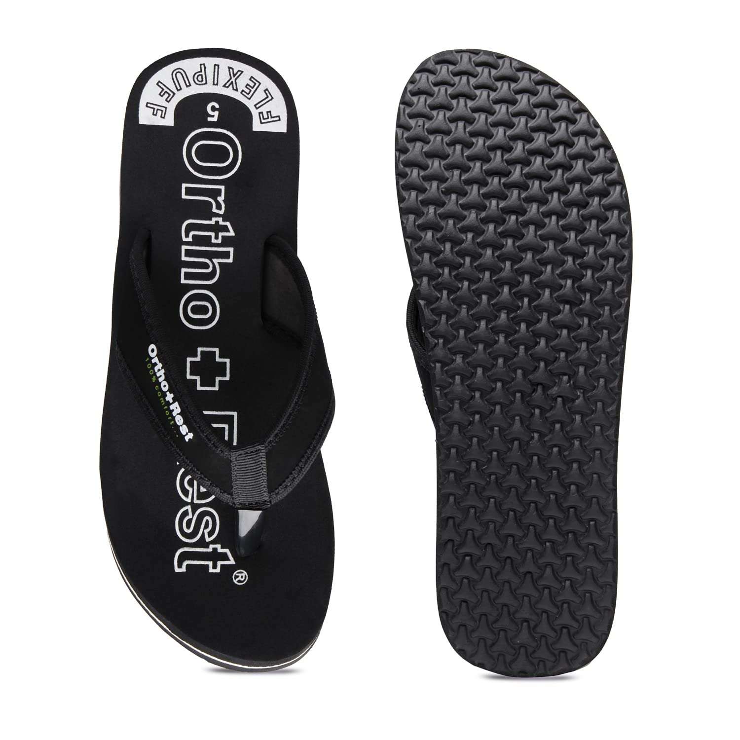 Ortho Rest Comfort Extra Soft Ortho Slippers for Women |  Doctor Chappal Footwear | Casual Flip Flops for Home Daily Use (L333) - Black
