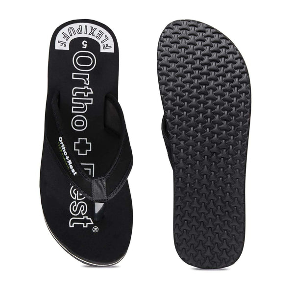 Ortho Rest Comfort Extra Soft Ortho Slippers for Women |  Doctor Chappal Footwear | Casual Flip Flops for Home Daily Use (L333) - Black