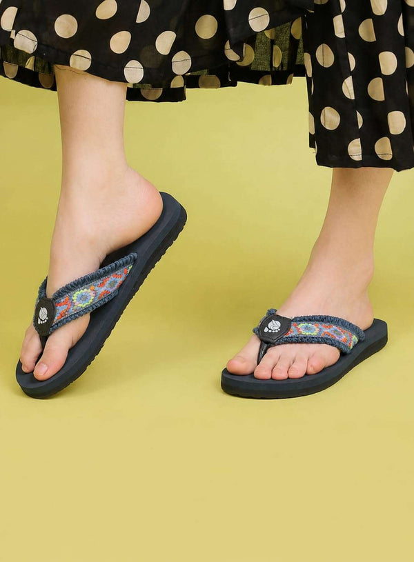 Ortho Rest Women's Comfortable and Stylish Flat Sandals Slipper | Soft Sole Casual Slip-On with back foot support (L3550) - Grey