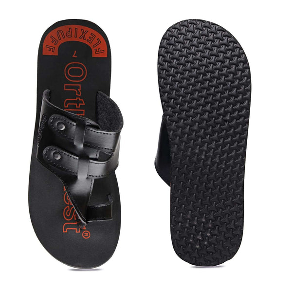 Ortho Rest Extra Comfortable Ortho Slippers for Men Daily Use (M444) - Black