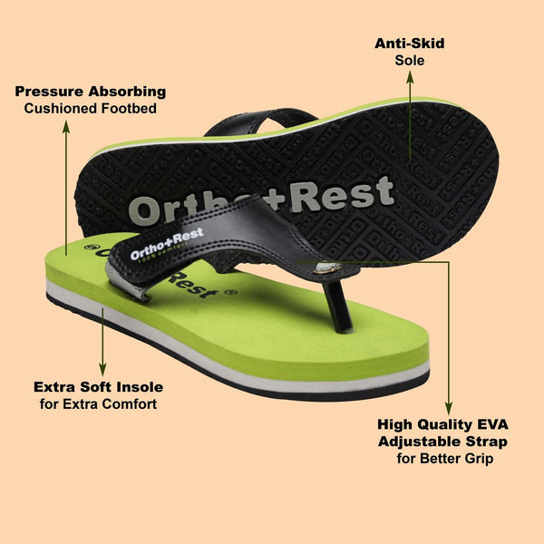 Ortho Rest Comfort Extra Soft Ortho Slippers for Women |  Doctor Chappal Footwear | Casual Flip Flops for Home Daily Use (L700) - Olive