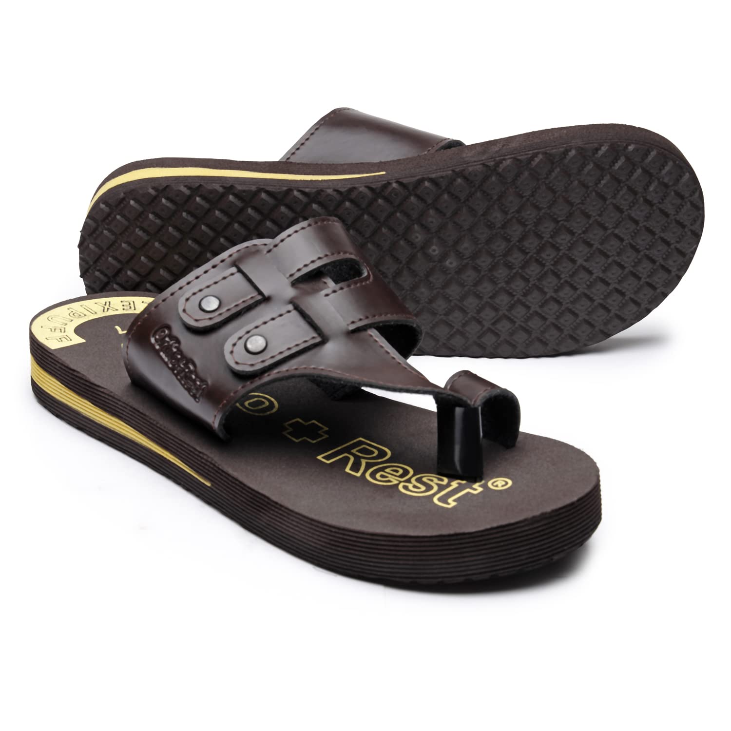 Ortho Rest Extra Comfortable Ortho Slippers for Men Daily Use (M444) - Brown