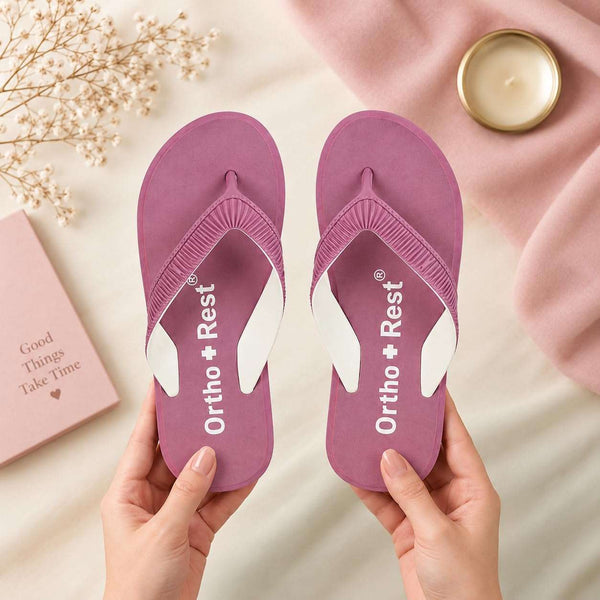 Ortho Rest  Slippers for Women with Cushioned Anti-Skid Sole (L219) - Pink
