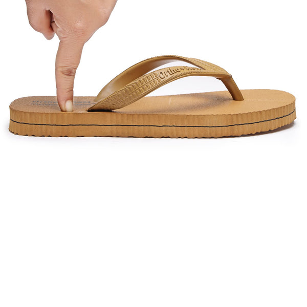 Ortho Rest Hawaii Chappal  Comfort Ortho Care, Bathroom Rubber Flip-Flops (R111) - Tan