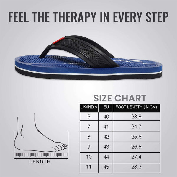 Ortho Rest  Men's Flip Flops with Acupressure Footbed (M10015) - Blue
