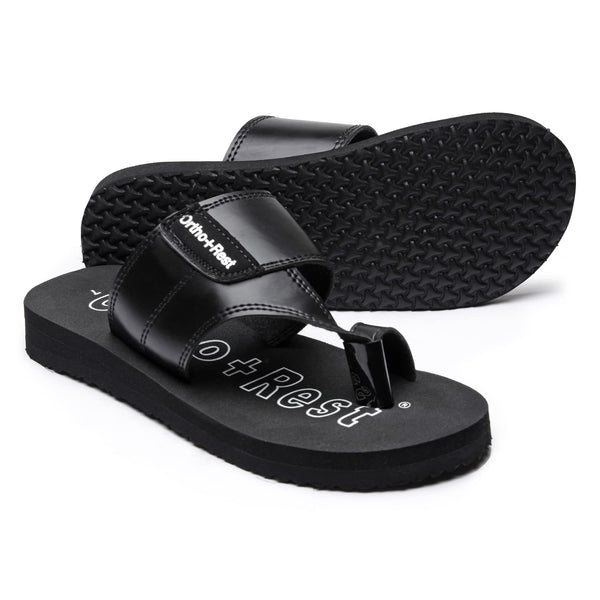 Ortho Rest Extra Comfortable Ortho Slippers for Men Daily Use (M444A) - Black