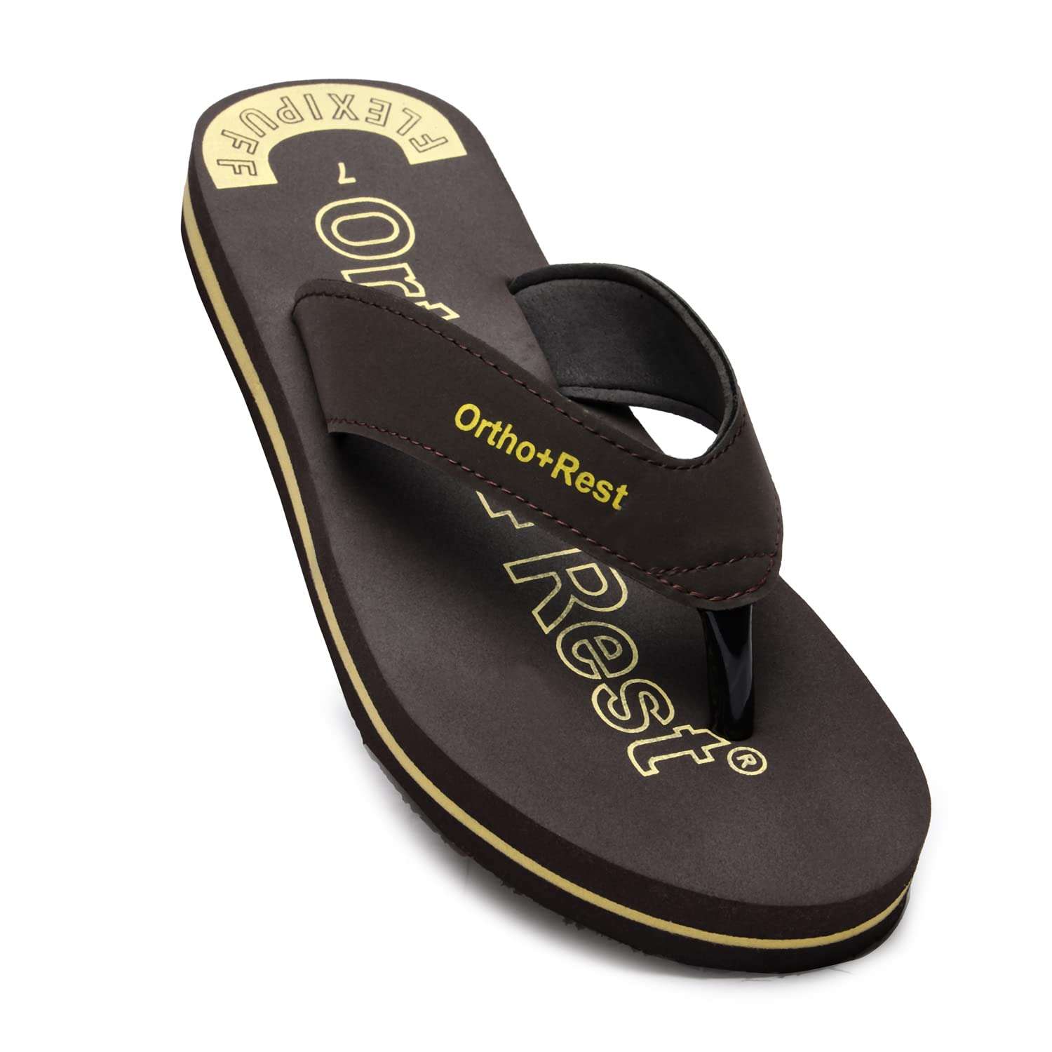 Ortho Rest Men Slipper  Super Soft, Lightweight and Comfortable Flip Flops for Home Daily Use (M555) - Brown