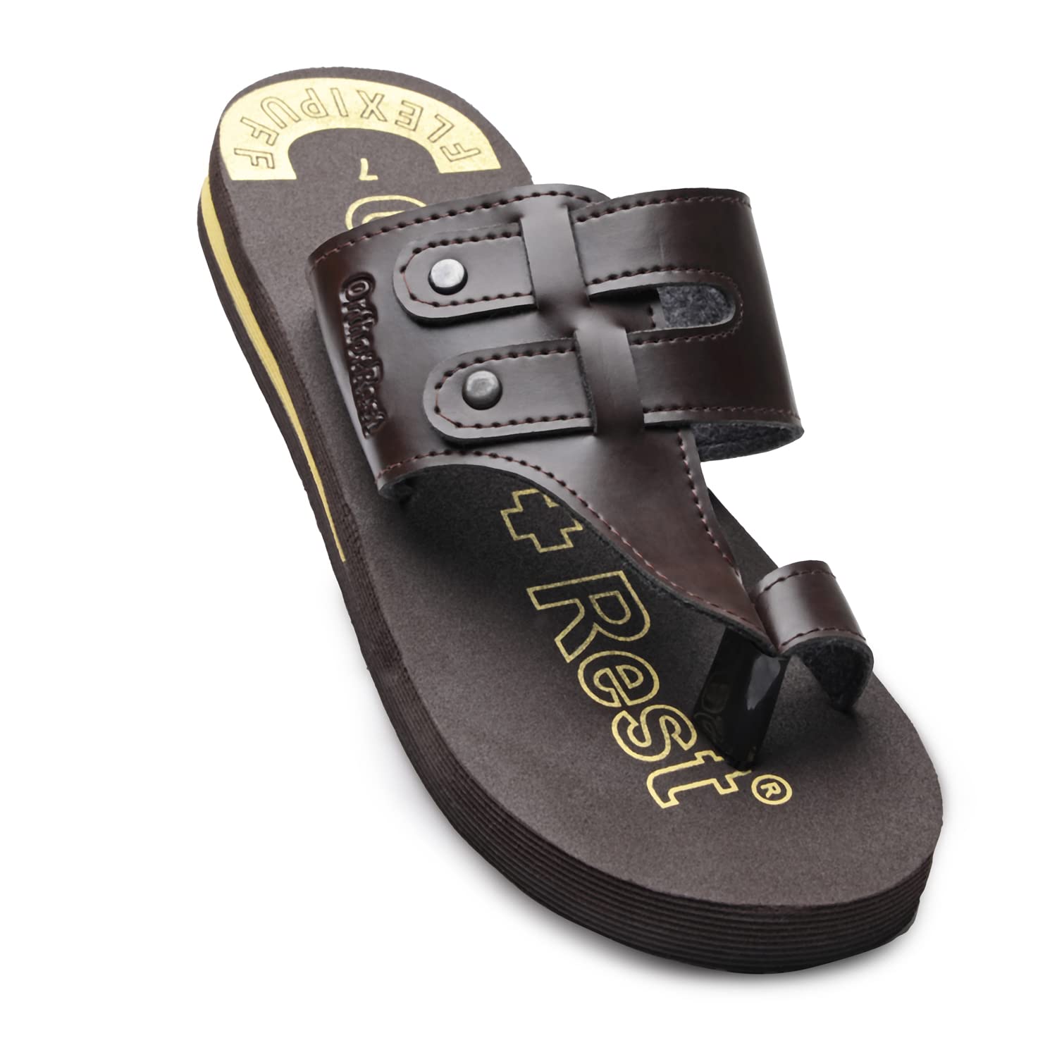 Ortho Rest Extra Comfortable Ortho Slippers for Men Daily Use (M444) - Brown