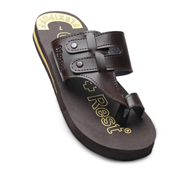 Ortho Rest Extra Comfortable Ortho Slippers for Men Daily Use (M444) - Brown