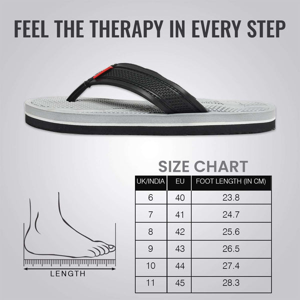 Ortho Rest  Men's Flip Flops with Acupressure Footbed (M10015) - Grey