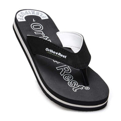 Ortho Rest Men Slipper  Super Soft, Lightweight and Comfortable Flip Flops for Home Daily Use (M555) - Black