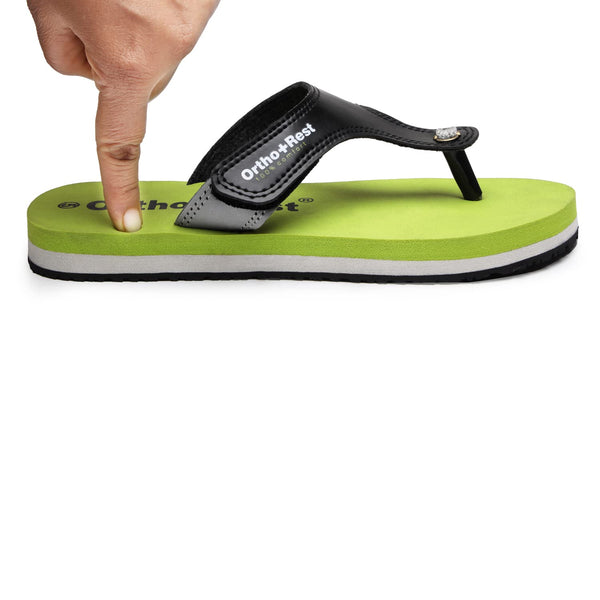Ortho Rest Comfort Extra Soft Ortho Slippers for Women |  Doctor Chappal Footwear | Casual Flip Flops for Home Daily Use (L700) - Olive