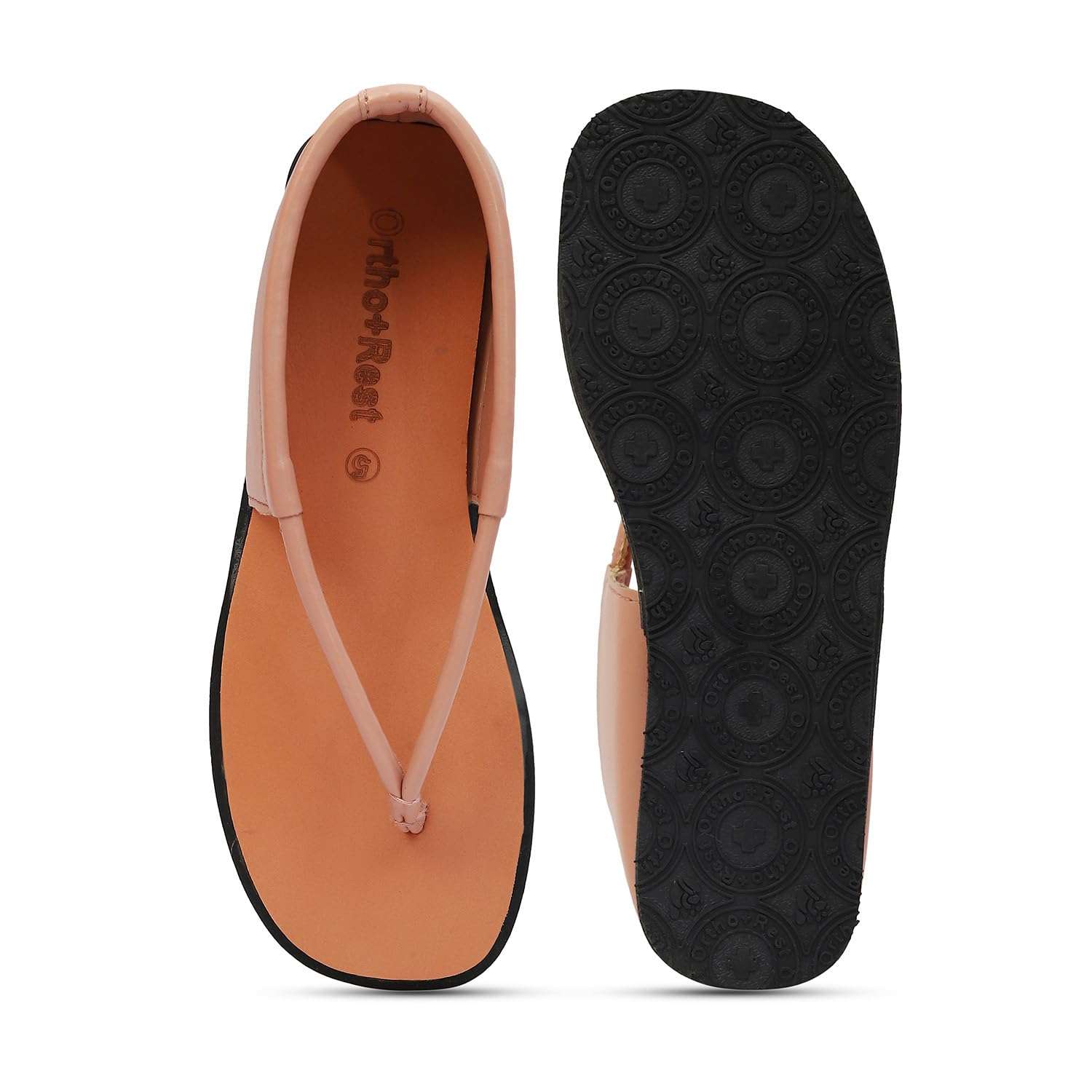 Ortho Rest Women's Comfortable and Stylish Flat Sandals Slipper | Soft Sole Casual Slip-On with back foot support (HH02) - Pink