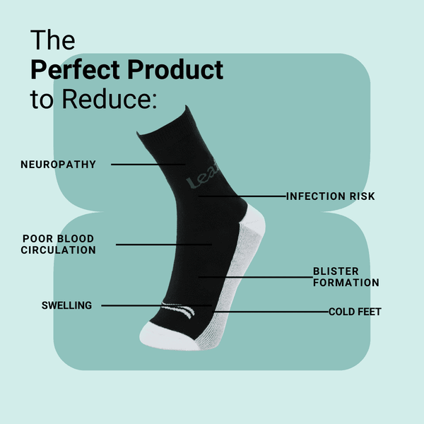 Leaf ortho Diabetic socks Set of 3 pairs White/Navy/Black