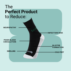 Leaf ortho Diabetic socks Set of 3 pairs White/Navy/Black