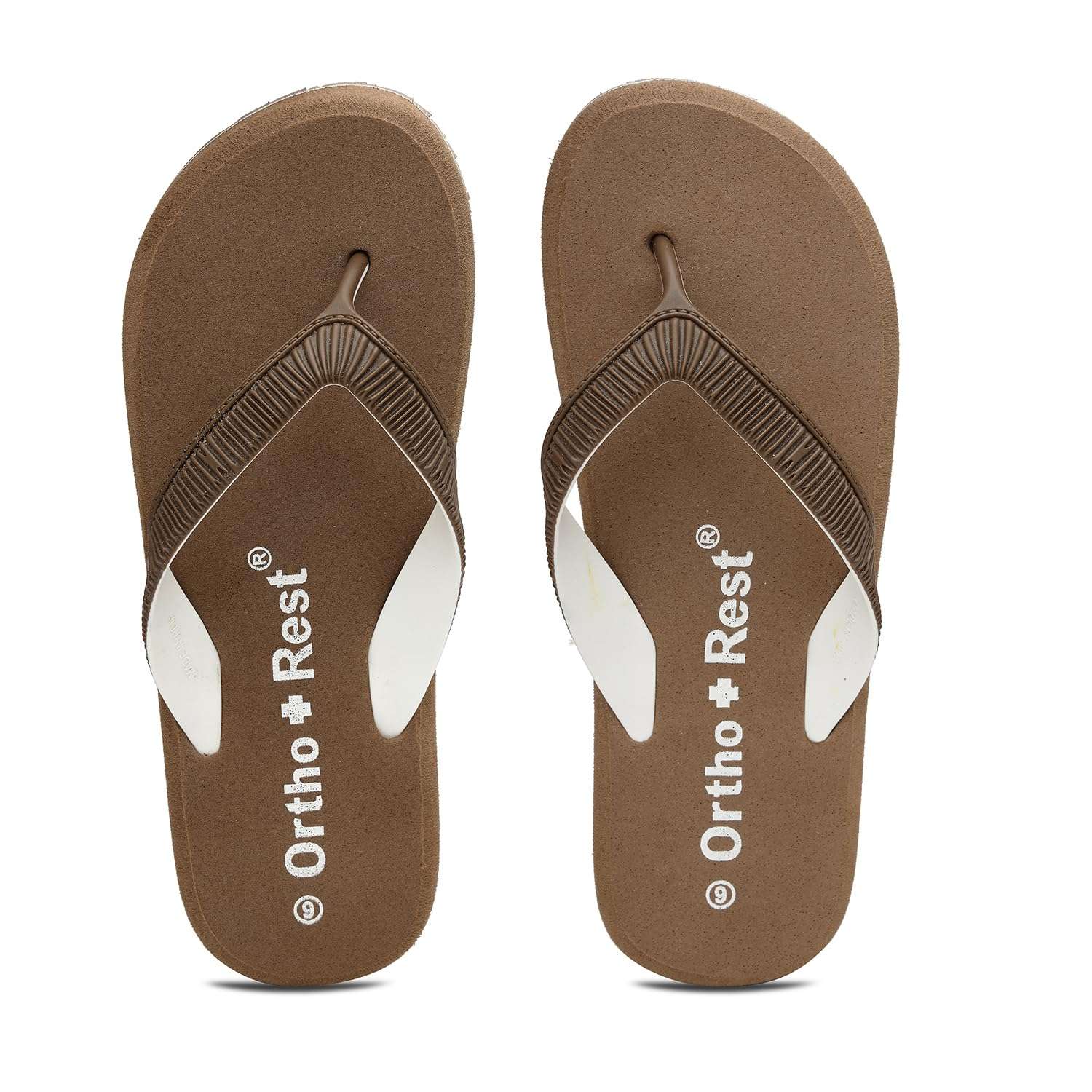 Ortho Rest  Slippers for Women with Cushioned Anti-Skid Sole (L219) - Light Brown