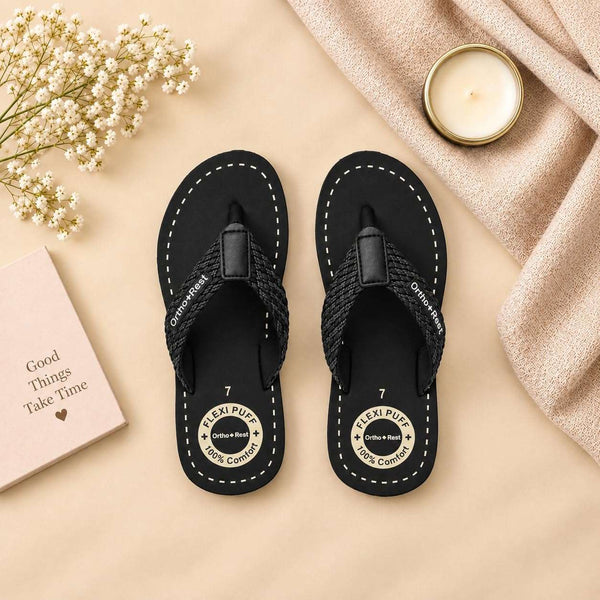 Ortho Rest Comfort Flip Flops for Man (M10000) - Black