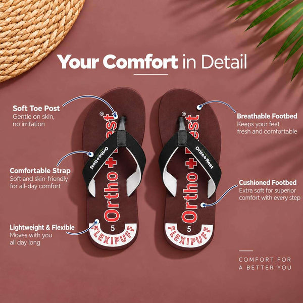 Ortho Rest Comfort Extra Soft Ortho Slippers for Women |  Doctor Chappal Footwear | Casual Flip Flops for Home Daily Use (L222) - Maroon