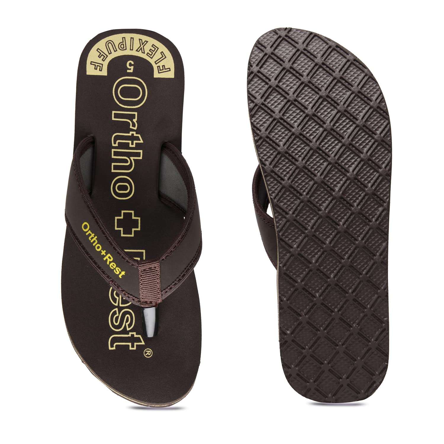 Ortho Rest Comfort Extra Soft Ortho Slippers for Women |  Doctor Chappal Footwear | Casual Flip Flops for Home Daily Use (L333) - Brown