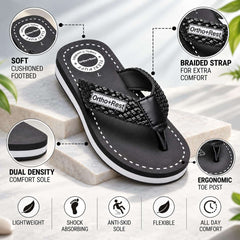Ortho Rest Comfort Flip Flops for Man (M10000) - Black