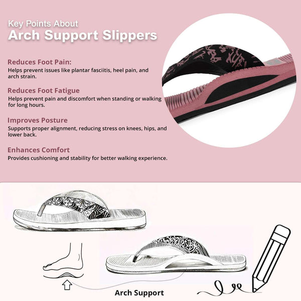 Ortho Rest Women's Comfortable and Stylish Flat Sandals Slipper | Soft Sole Casual Slip-On with back foot support (ARCH02) - Pink