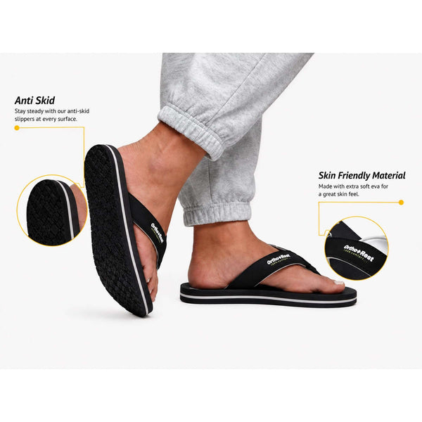 Ortho Rest Men Slipper  Super Soft, Lightweight and Comfortable Flip Flops for Home Daily Use (M555) - Blue
