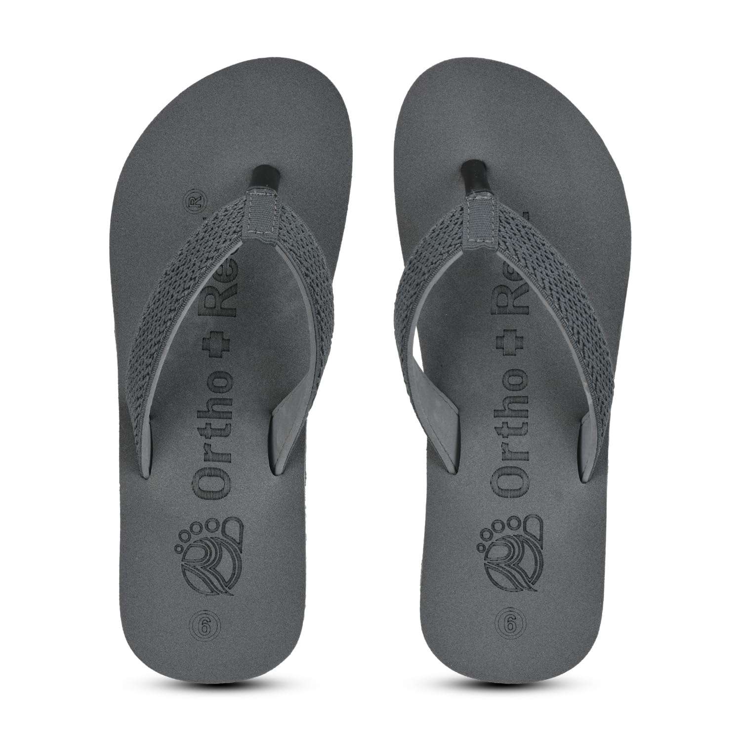 Ortho Rest Women's Comfortable and Stylish Flat Sandals Slipper | Soft Sole Casual Slip-On with back foot support (L217) - Grey