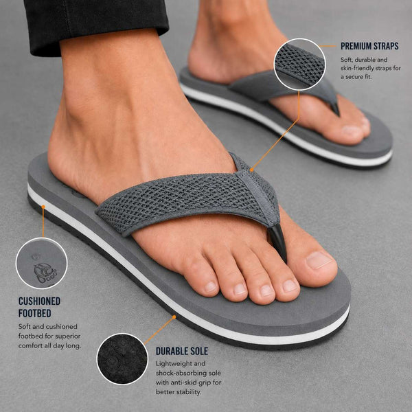 Ortho Rest Women's Comfortable and Stylish Flat Sandals Slipper | Soft Sole Casual Slip-On with back foot support (L217) - Grey