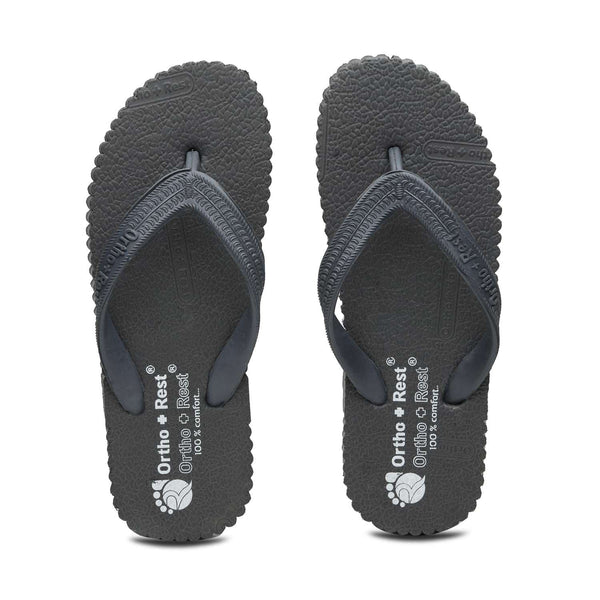 Ortho Rest Hawaii Chappal  Comfort Ortho Care, Bathroom Rubber Flip-Flops (R111) - Grey