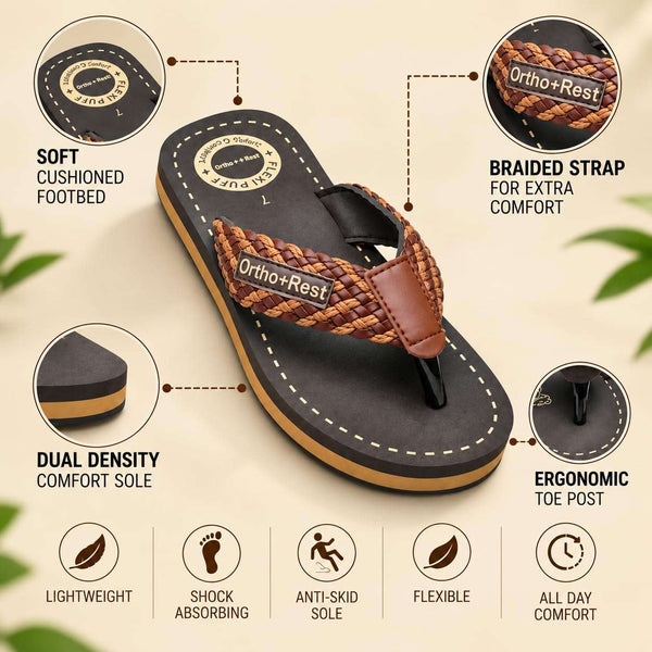 Ortho Rest Comfort Flip Flops for Man (M10000) - Tan