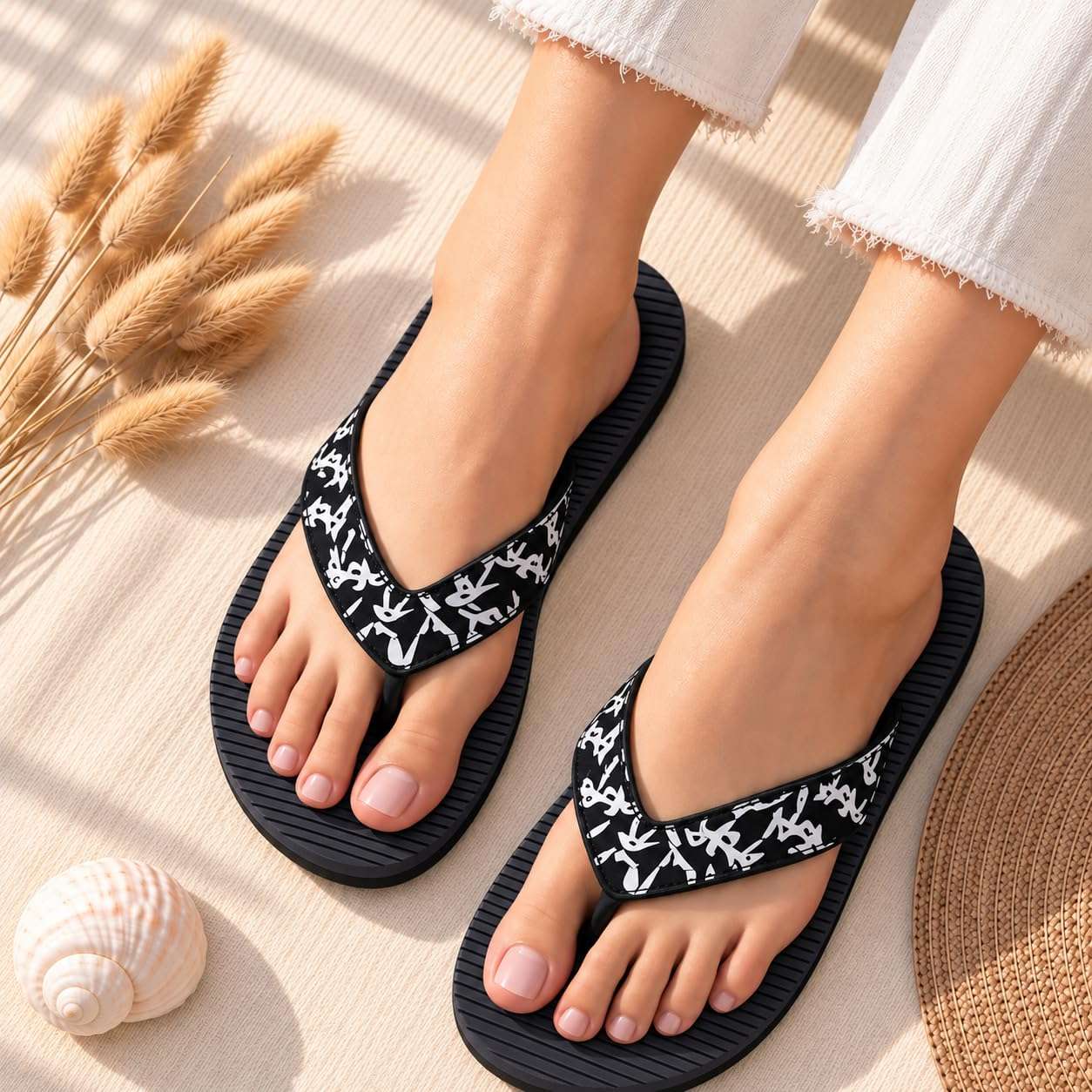 Ortho Rest Women's Comfortable and Stylish Flat Sandals Slipper | Soft Sole Casual Slip-On with back foot support (ARCH02) - Navy Blue