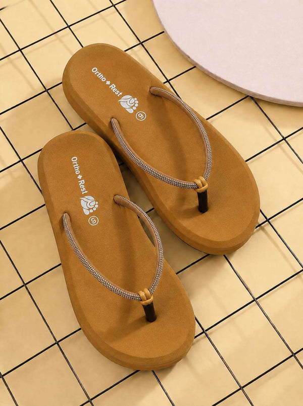 Ortho Rest Comfort Extra Soft Ortho Slippers for Women |  Doctor Chappal Footwear | Casual Flip Flops for Home Daily Use (L347) - Grey