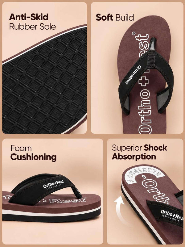 Ortho Rest Comfort Extra Soft Ortho Slippers for Women |  Doctor Chappal Footwear | Casual Flip Flops for Home Daily Use (L333) - Maroon