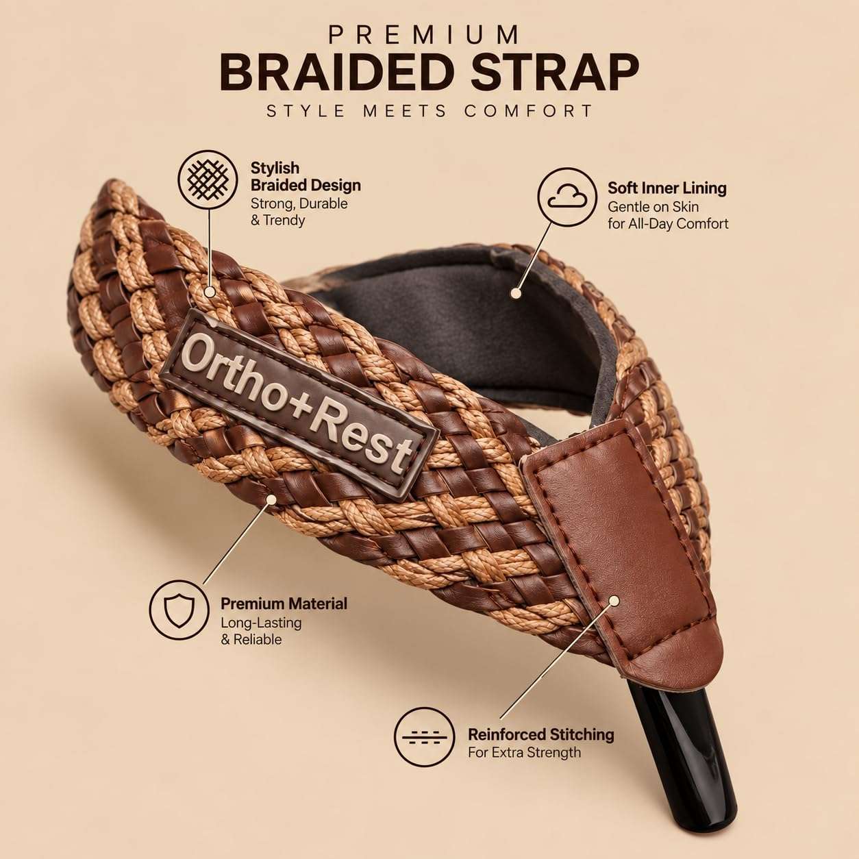 Ortho Rest Comfort Flip Flops for Man (M10000) - Tan