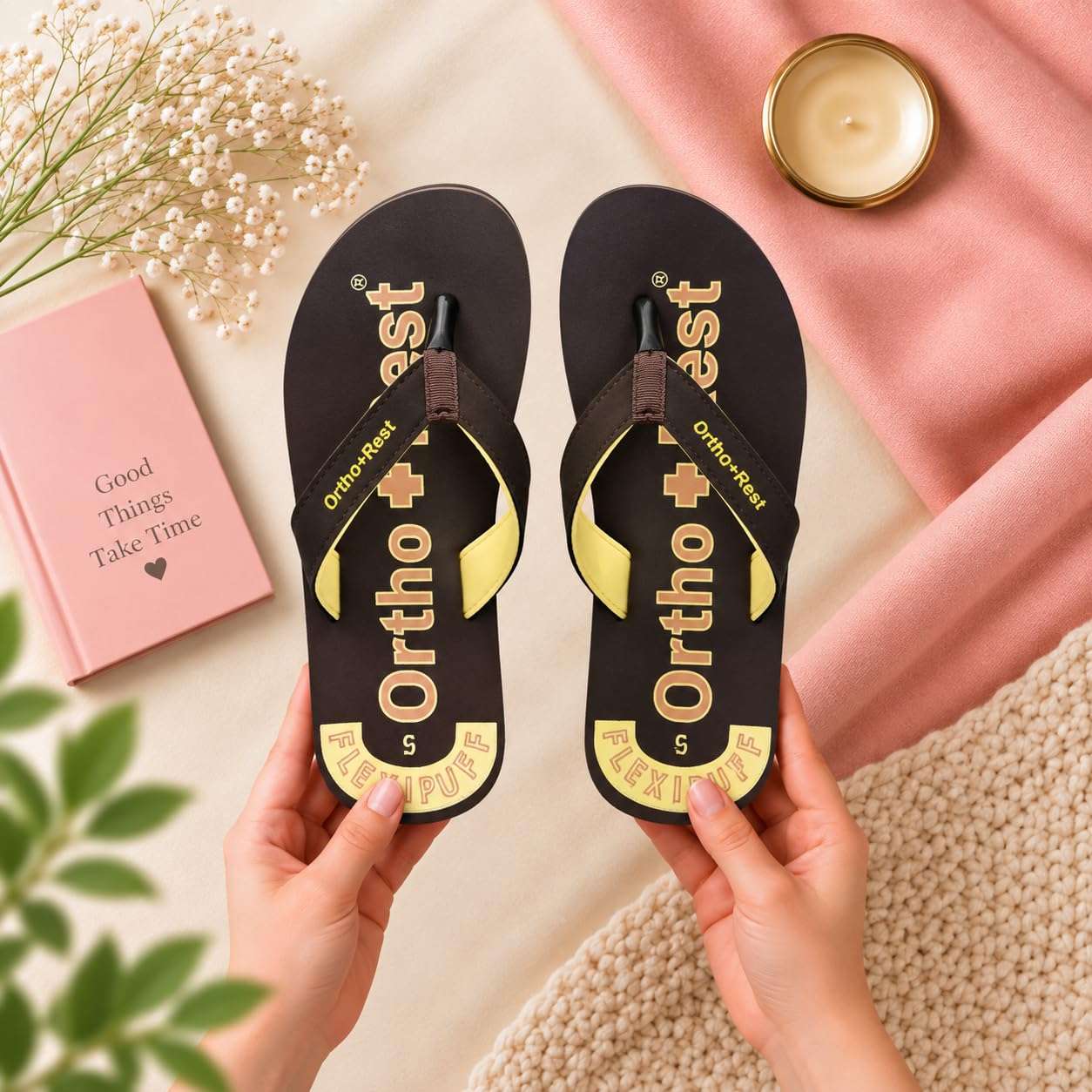 Ortho Rest Comfort Extra Soft Ortho Slippers for Women |  Doctor Chappal Footwear | Casual Flip Flops for Home Daily Use (L222) - Brown