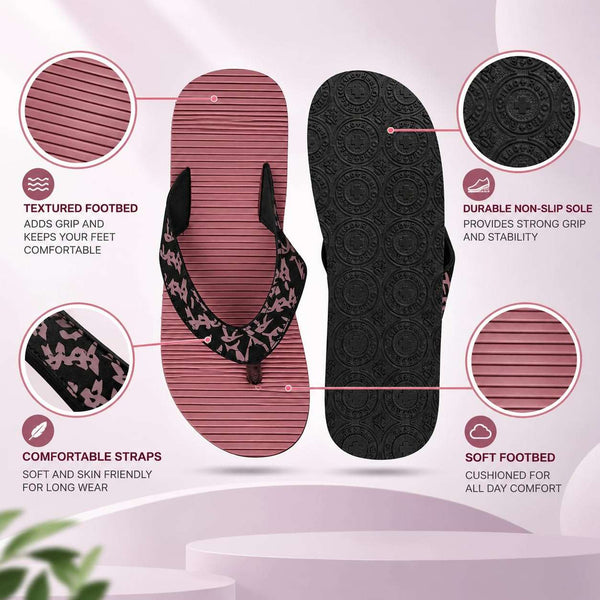 Ortho Rest Women's Comfortable and Stylish Flat Sandals Slipper | Soft Sole Casual Slip-On with back foot support (ARCH02) - Pink