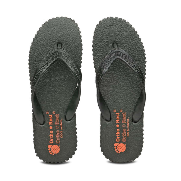 Ortho Rest Hawaii Chappal  Comfort Ortho Care, Bathroom Rubber Flip-Flops (R111) - Green