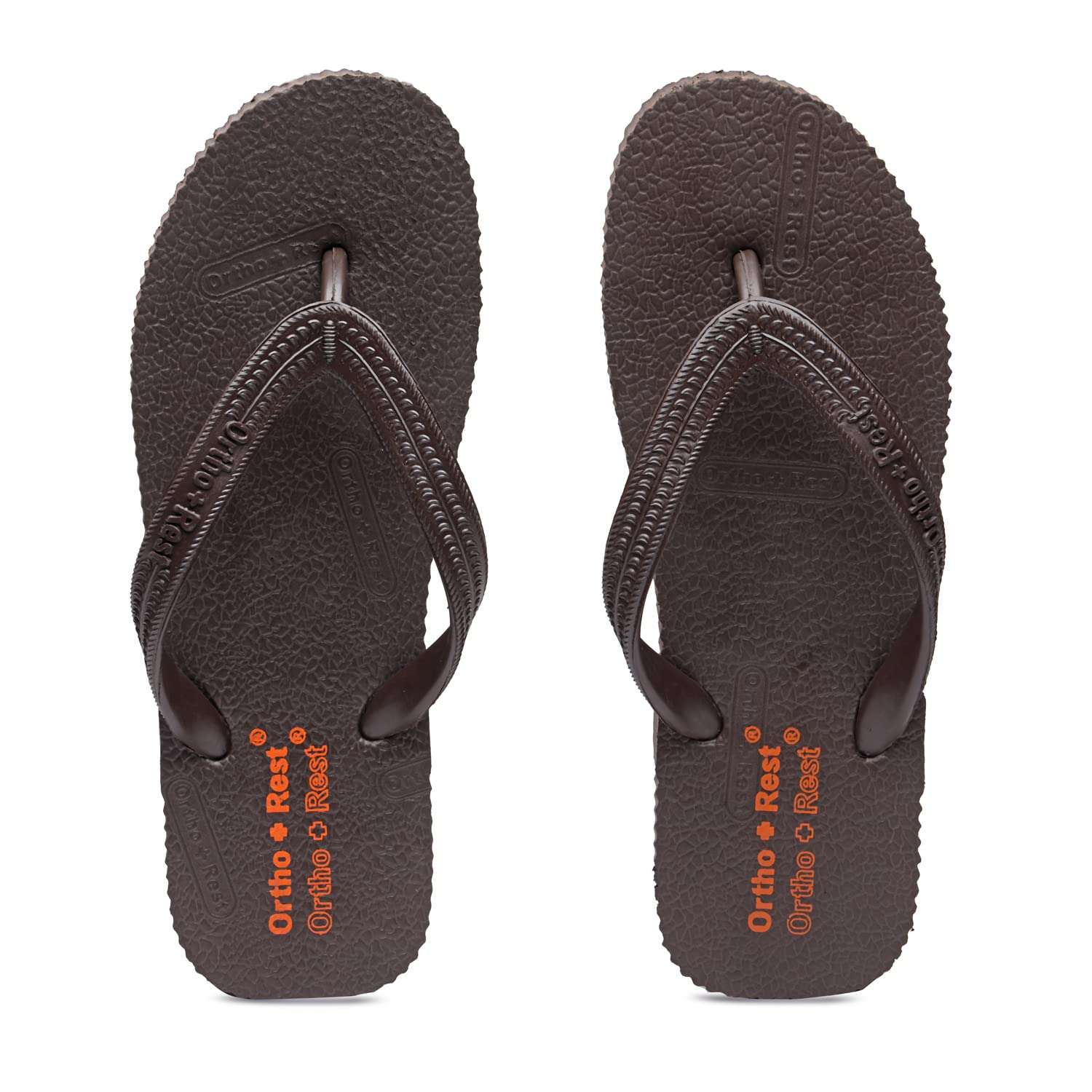 Ortho Rest Hawaii Chappal  Comfort Ortho Care, Bathroom Rubber Flip-Flops (R111) - Brown