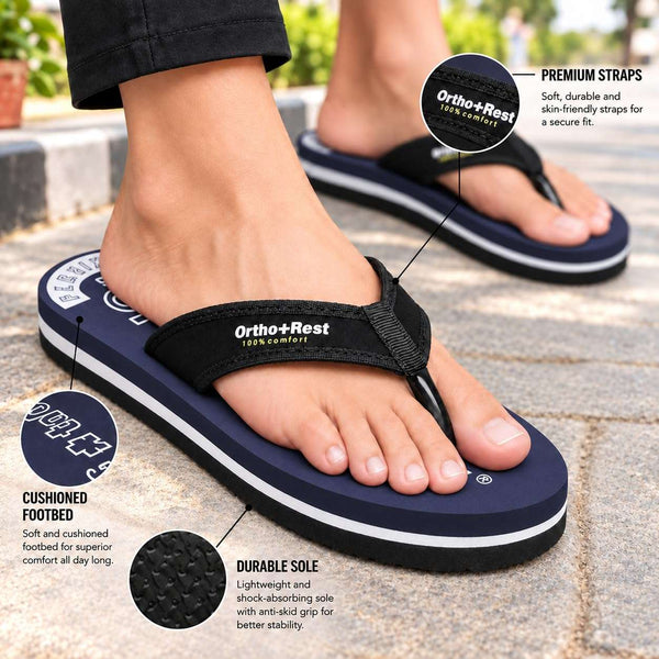 Ortho Rest Comfort Extra Soft Ortho Slippers for Women |  Doctor Chappal Footwear | Casual Flip Flops for Home Daily Use (L333) - Blue