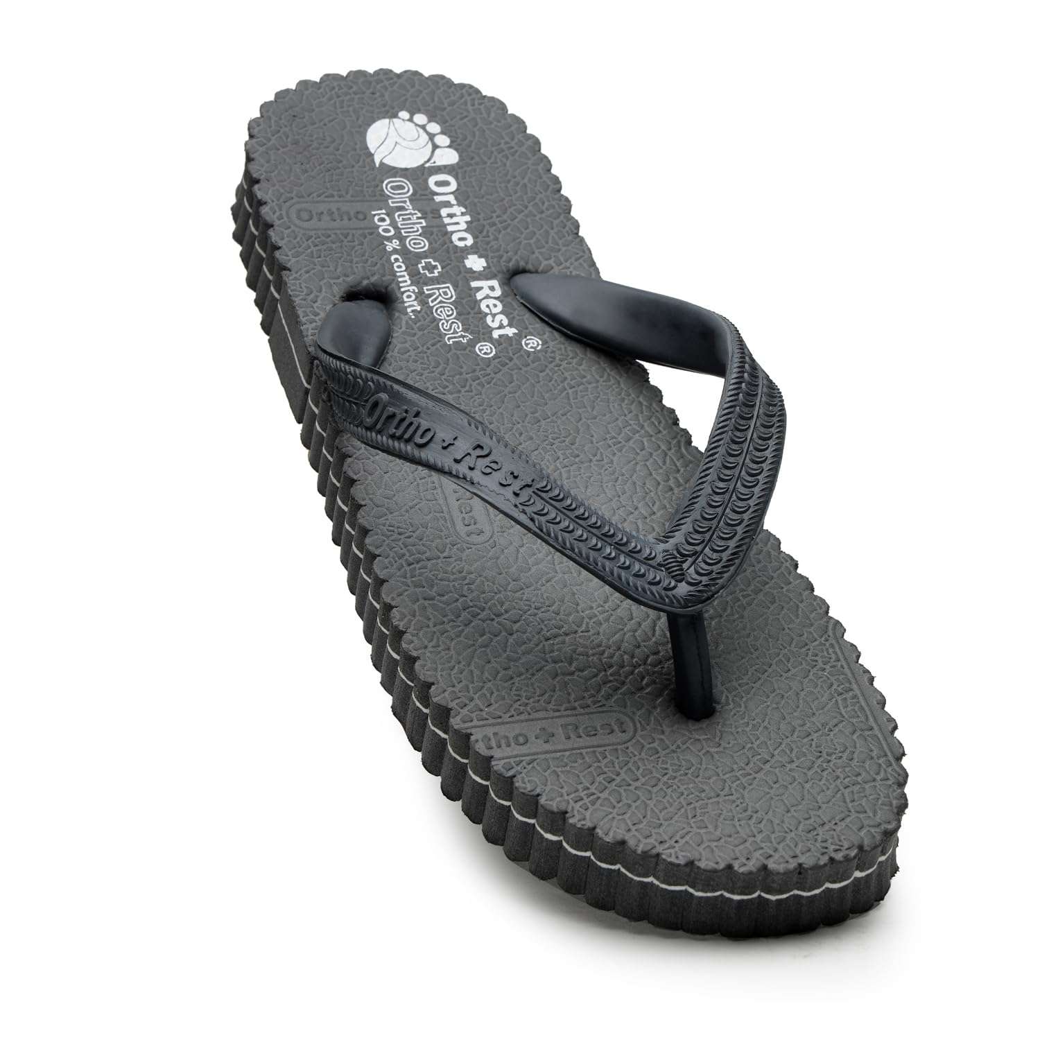 Ortho Rest Hawaii Chappal  Comfort Ortho Care, Bathroom Rubber Flip-Flops (R111) - Grey