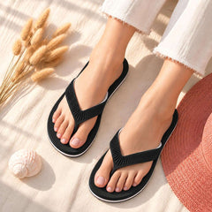 Ortho Rest  Slippers for Women with Cushioned Anti-Skid Sole (L219) - Black