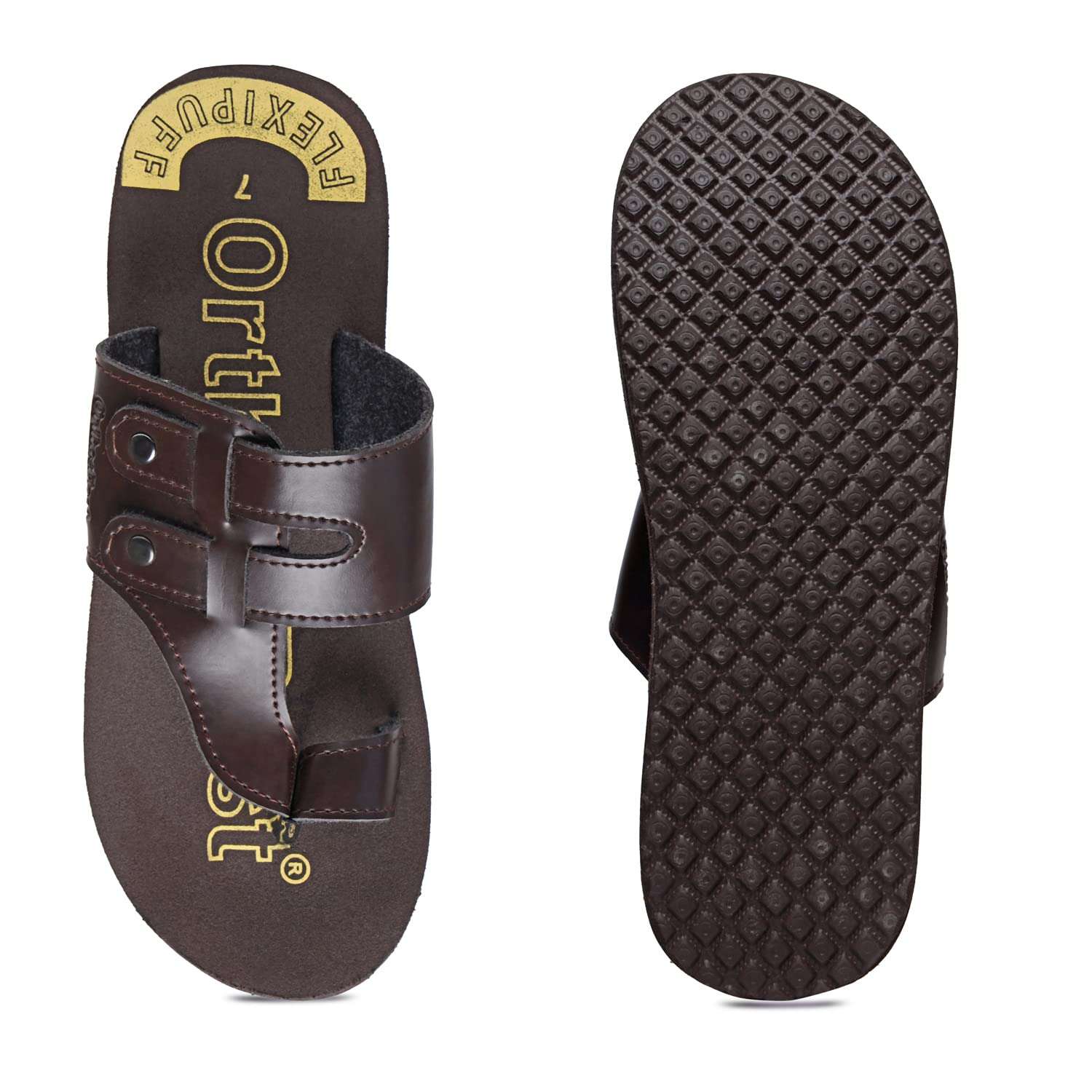 Ortho Rest Extra Comfortable Ortho Slippers for Men Daily Use (M444) - Brown