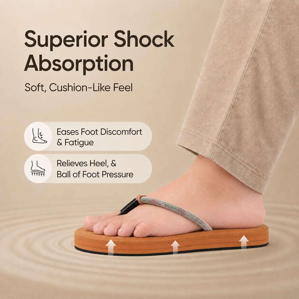 Ortho Rest Comfort Extra Soft Ortho Slippers for Women |  Doctor Chappal Footwear | Casual Flip Flops for Home Daily Use (L347) - Peach